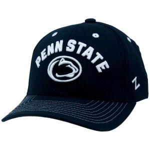 youth navy hat with Stitched Penn State arched above Athletic Logo